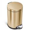 Balde com pedal 4.5L Aço Inox Dourado 